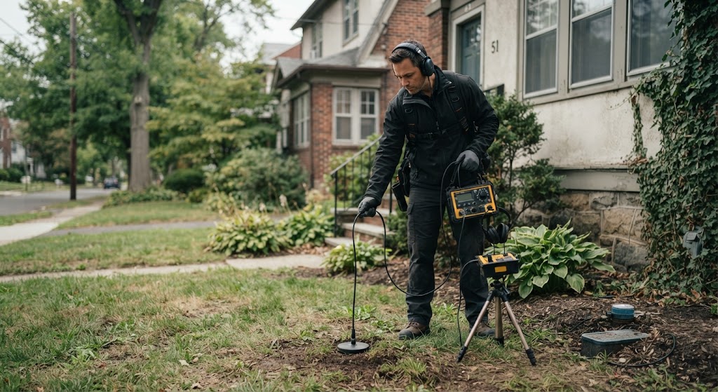 underground water line leak detection Orange NJ acoustic ground sensor survey